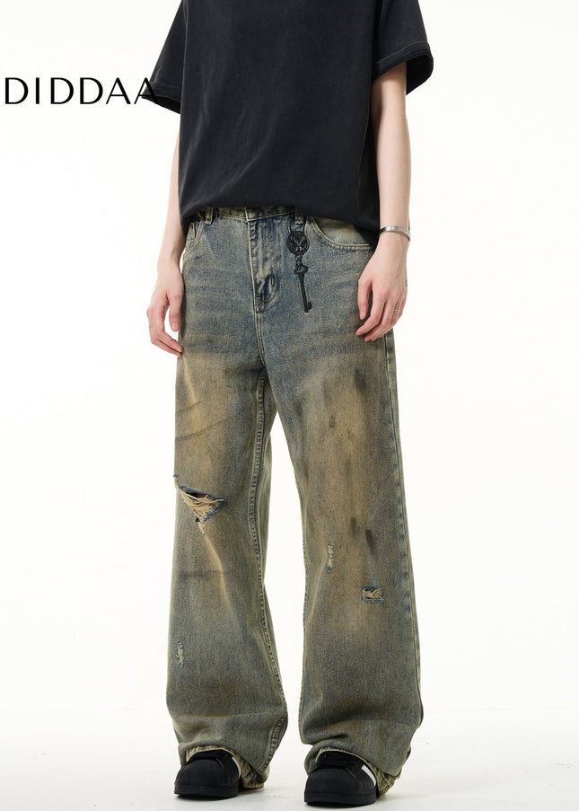 Light Blue Vintage Ripped Cleanfit Jeans for Men and Women - Men’s Jeans