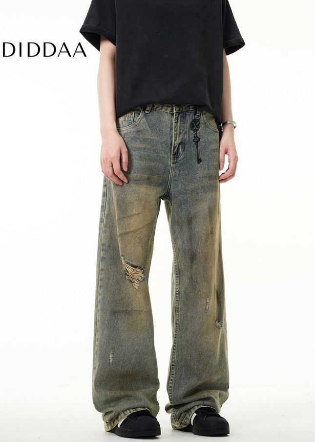 Light Blue Vintage Ripped Cleanfit Jeans for Men and Women - Men’s Jeans