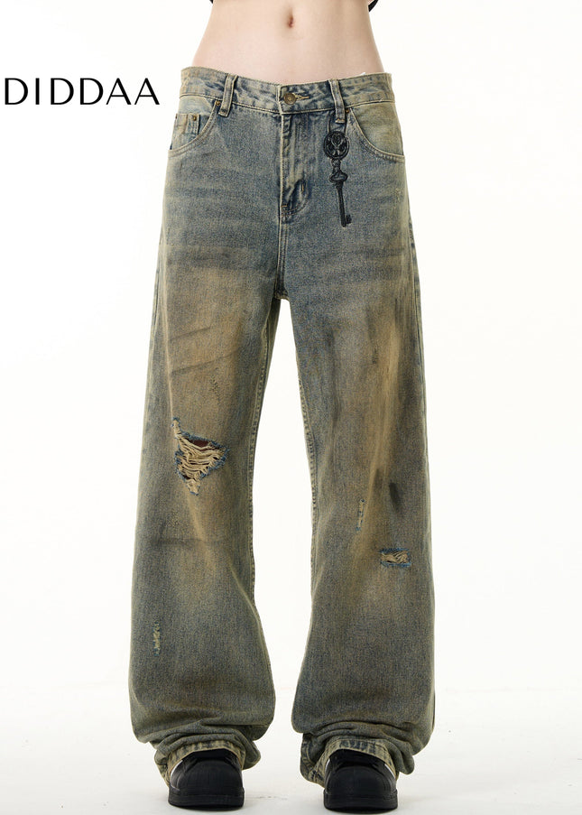 Light Blue Vintage Ripped Cleanfit Jeans for Men and Women - Men’s Jeans