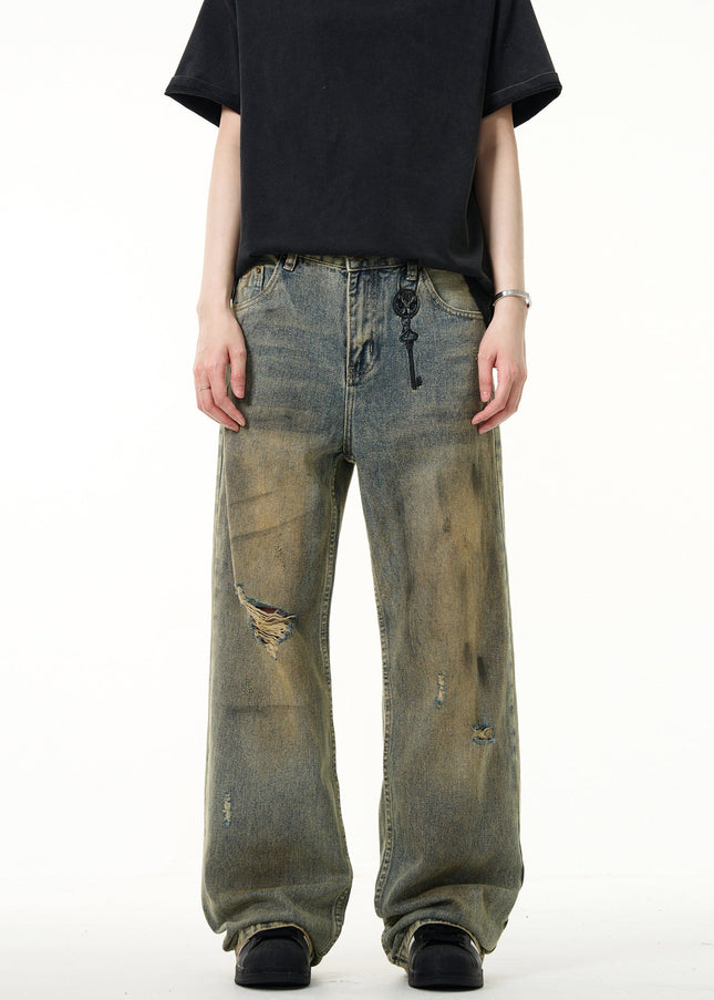 Light Blue Vintage Ripped Cleanfit Jeans for Men and Women - Men’s Jeans