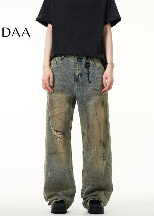 Light Blue Vintage Ripped Cleanfit Jeans for Men and Women - XS / Vintage Blue - Men’s Jeans