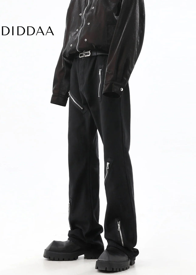 Light Blue Zipper Design Straight Jeans for Men - Men’s Jeans