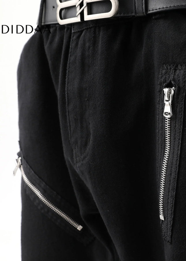 Light Blue Zipper Design Straight Jeans for Men - Men’s Jeans