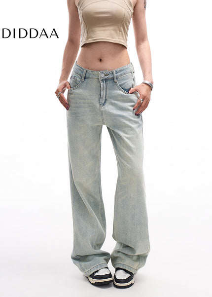 Light Color High Waist Straight Jeans for Women Summer - Women’s Jeans