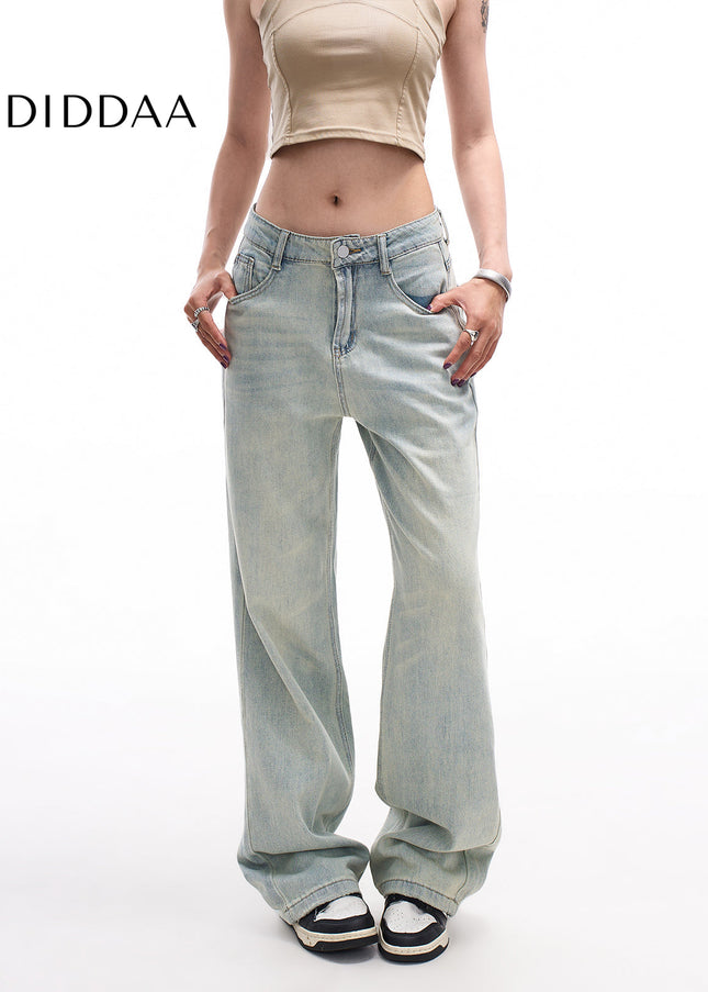 Light Color High Waist Straight Jeans for Women Summer - Women’s Jeans