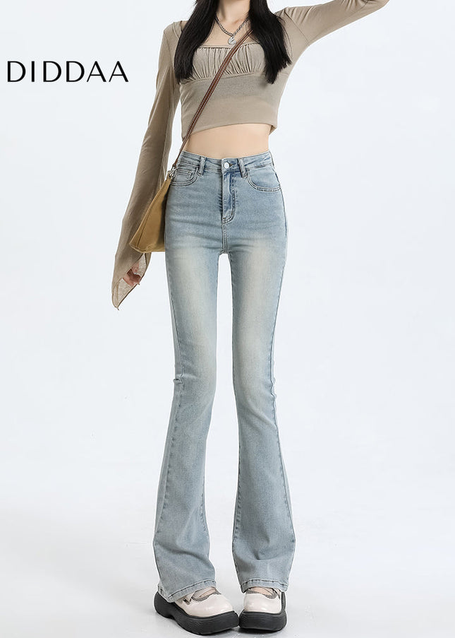 Light Color High-Waisted Micro Flared Jeans - Women’s Jeans