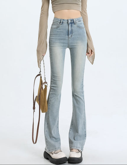 Light Color High-Waisted Micro Flared Jeans - Women’s Jeans
