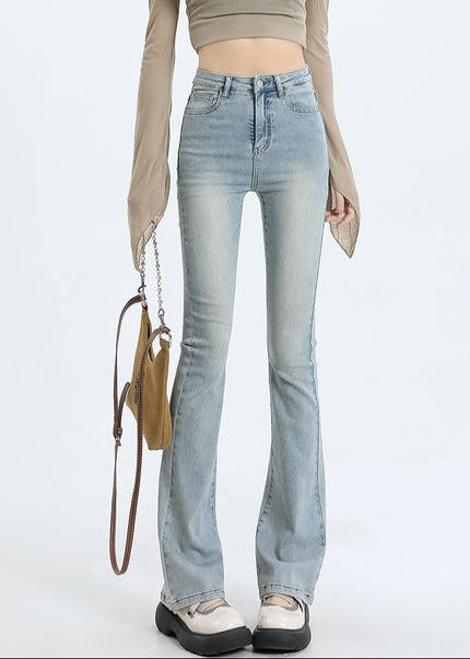 Light Color High-Waisted Micro Flared Jeans - Women’s Jeans