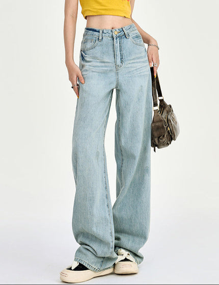 Light Color High-Waisted Wide Leg Pants for Women - Women’s Jeans