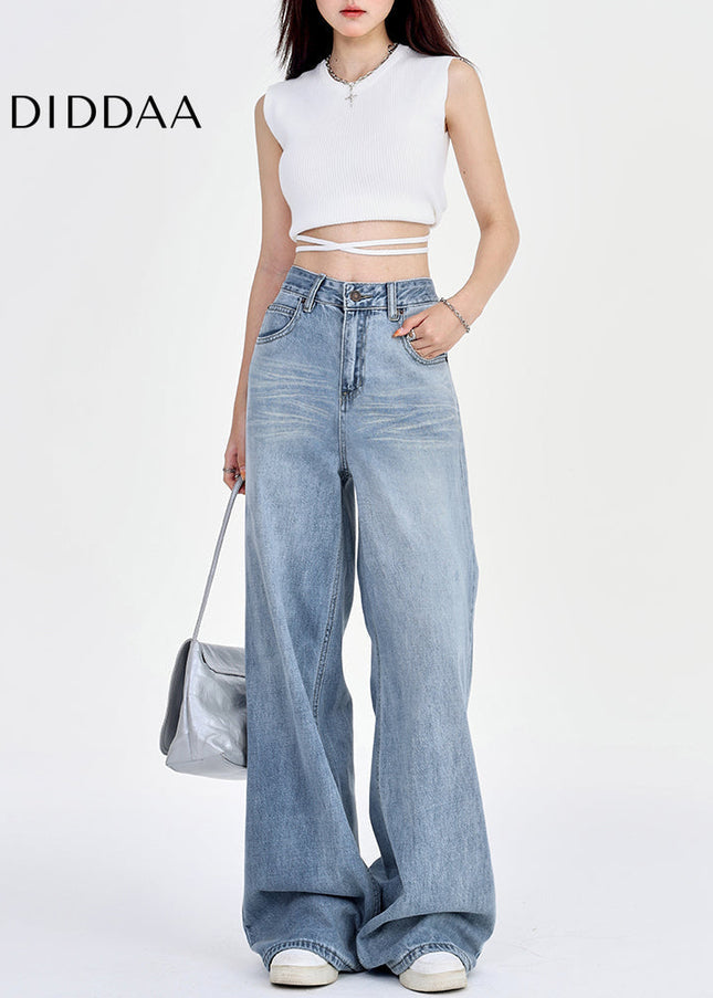 Light Color Loose Drape Wide Leg Pants for Women - Women’s Jeans