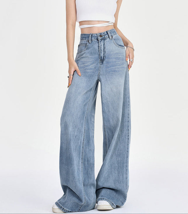 Light Color Loose Drape Wide Leg Pants for Women - Women’s Jeans