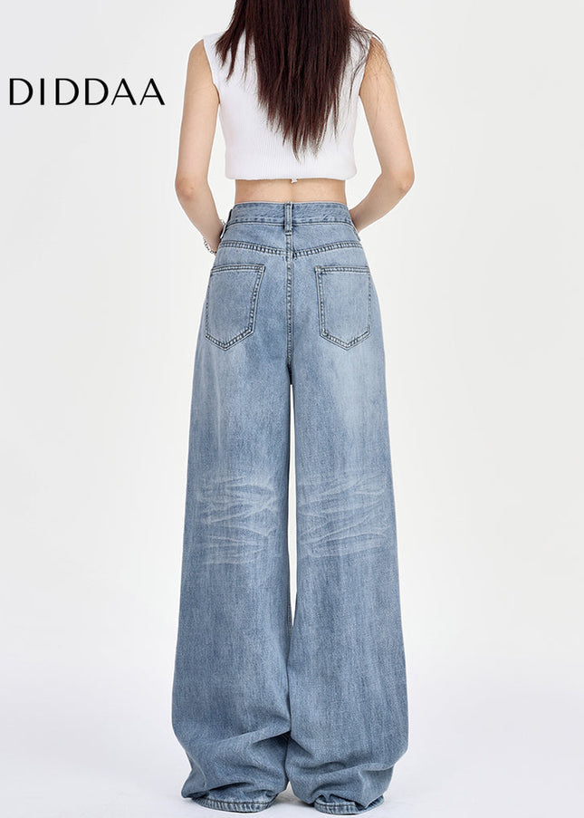 Light Color Loose Drape Wide Leg Pants for Women - Women’s Jeans