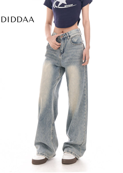 Light Color Loose Fit High Waist Wide Leg Jeans - Women’s Jeans