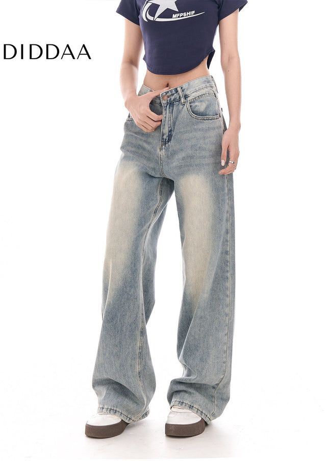 Light Color Loose Fit High Waist Wide Leg Jeans - Women’s Jeans