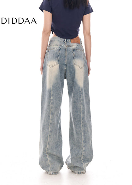 Light Color Loose Fit High Waist Wide Leg Jeans - Women’s Jeans