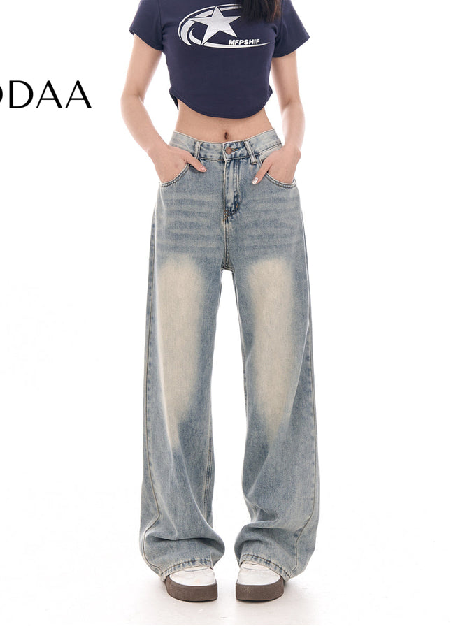 Light Color Loose Fit High Waist Wide Leg Jeans - XS / Light Blue - Women’s Jeans