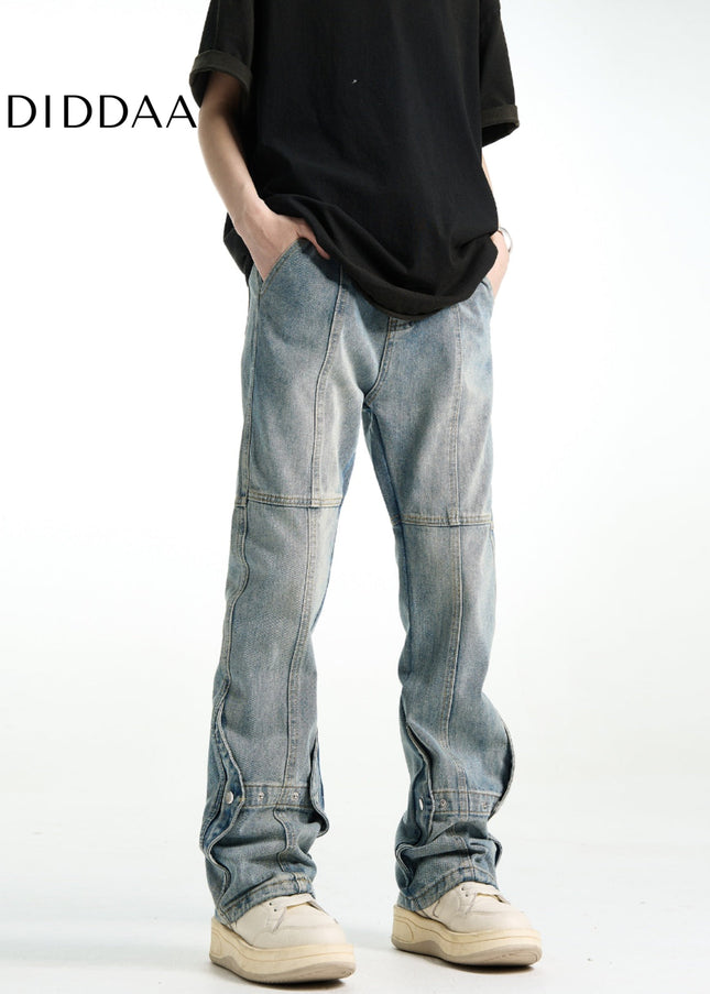 Light Color Slim Fit Straight Breasted Jeans - Men’s Jeans