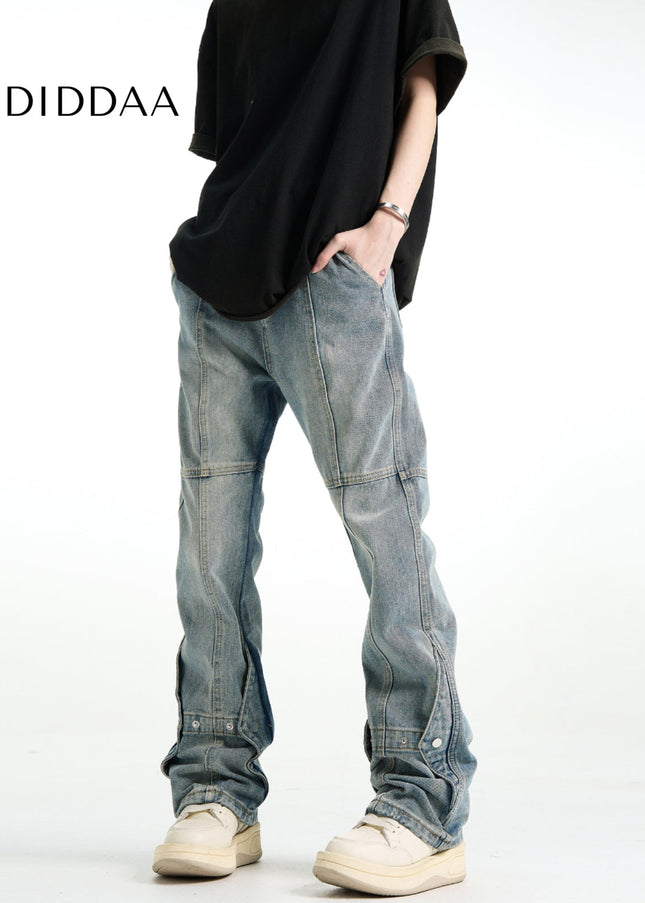 Light Color Slim Fit Straight Breasted Jeans - Men’s Jeans