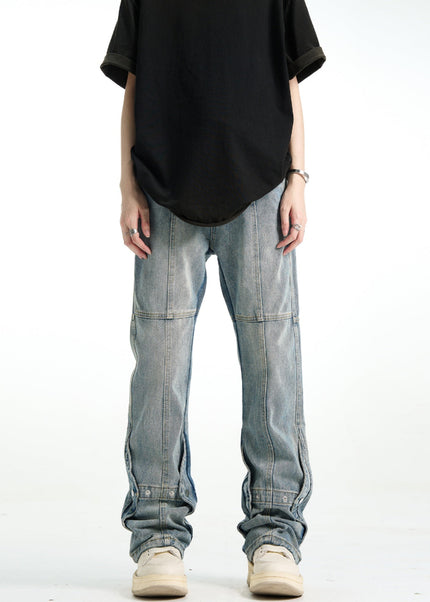Light Color Slim Fit Straight Breasted Jeans - Men’s Jeans