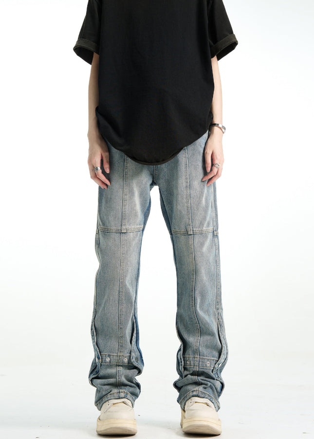 Light Color Slim Fit Straight Breasted Jeans - Men’s Jeans