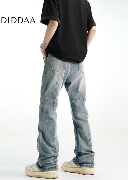Light Color Slim Fit Straight Breasted Jeans - Men’s Jeans