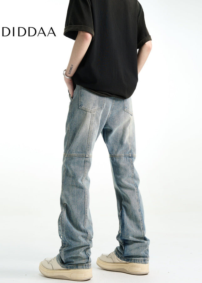 Light Color Slim Fit Straight Breasted Jeans - Men’s Jeans