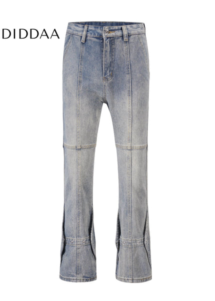 Light Color Slim Fit Straight Breasted Jeans - Men’s Jeans