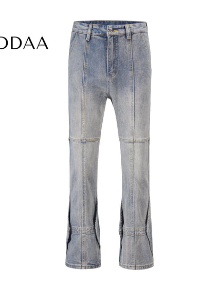Light Color Slim Fit Straight Breasted Jeans - S / Mid Blue - Men’s Jeans