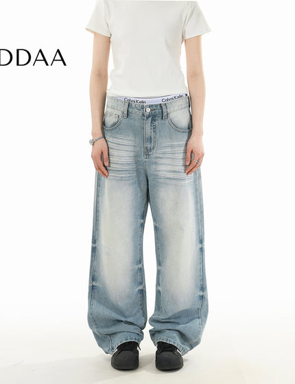 Light-Colored Distressed Straight-Leg Jeans RAVENOASIS - S / Light Blue - Men’s Jeans