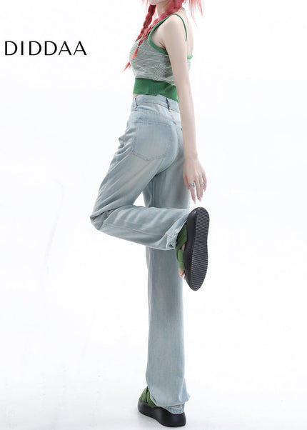 Light-Colored High-Waisted Wide-Leg Jeans for Women - Women’s Jeans