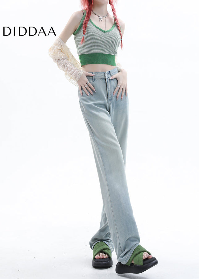 Light-Colored High-Waisted Wide-Leg Jeans for Women - Women’s Jeans