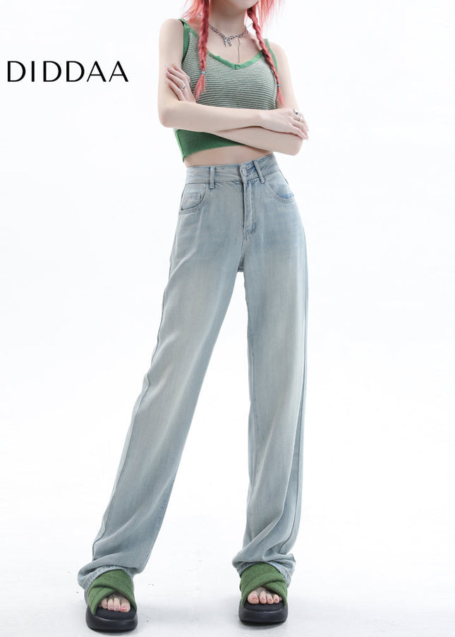 Light-Colored High-Waisted Wide-Leg Jeans for Women - Women’s Jeans