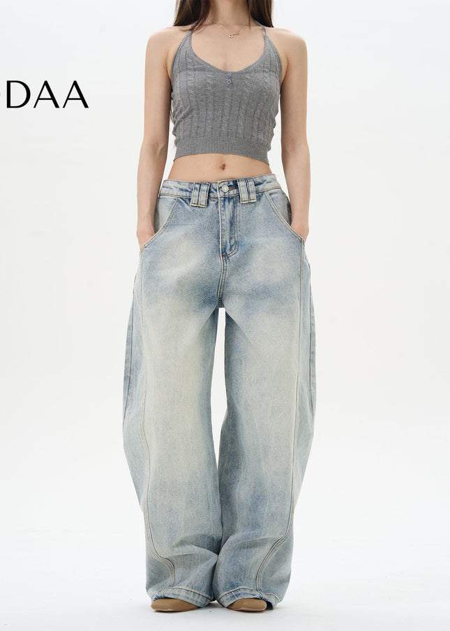 Light-Colored Retro Slub Scimitar Jeans for Men - S / Light Blue - Women’s Jeans