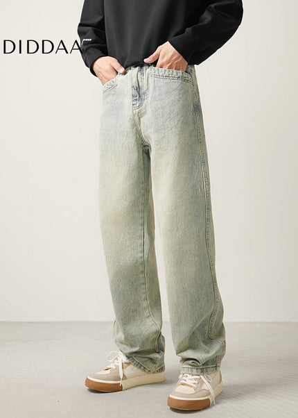 Light Distressed Straight-Leg Jeans for Men - Men’s Jeans