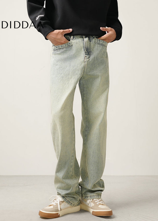 Light Distressed Straight-Leg Jeans for Men - Men’s Jeans