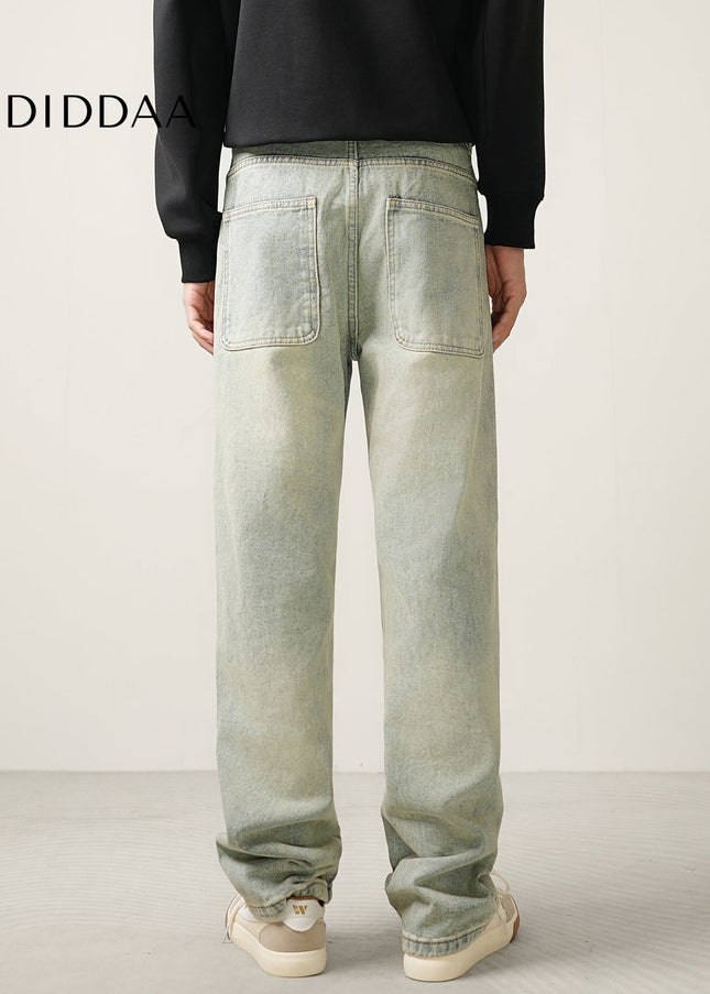Light Distressed Straight-Leg Jeans for Men - Men’s Jeans