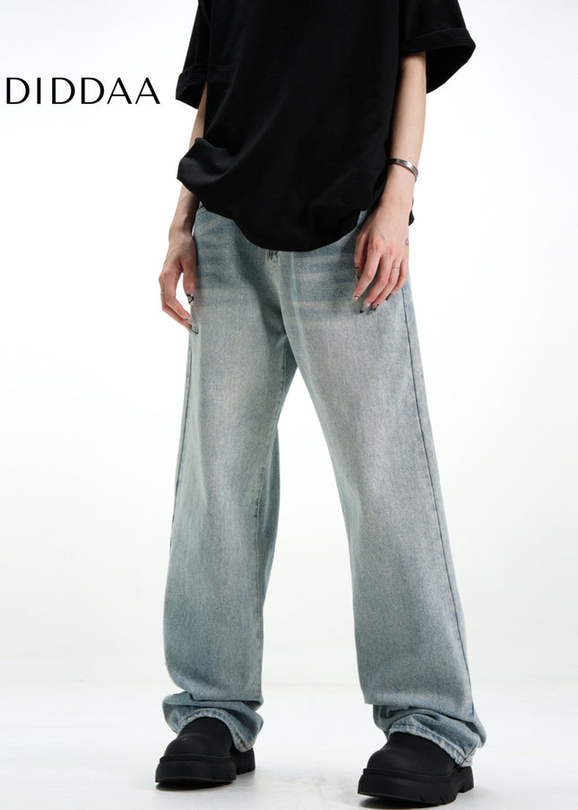 Light Loose Fit Straight Jeans with Reinforced Seams - Men’s Jeans