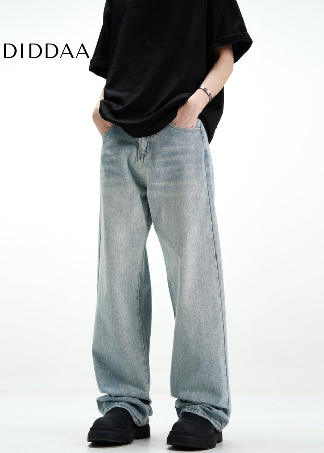 Light Loose Fit Straight Jeans with Reinforced Seams - Men’s Jeans