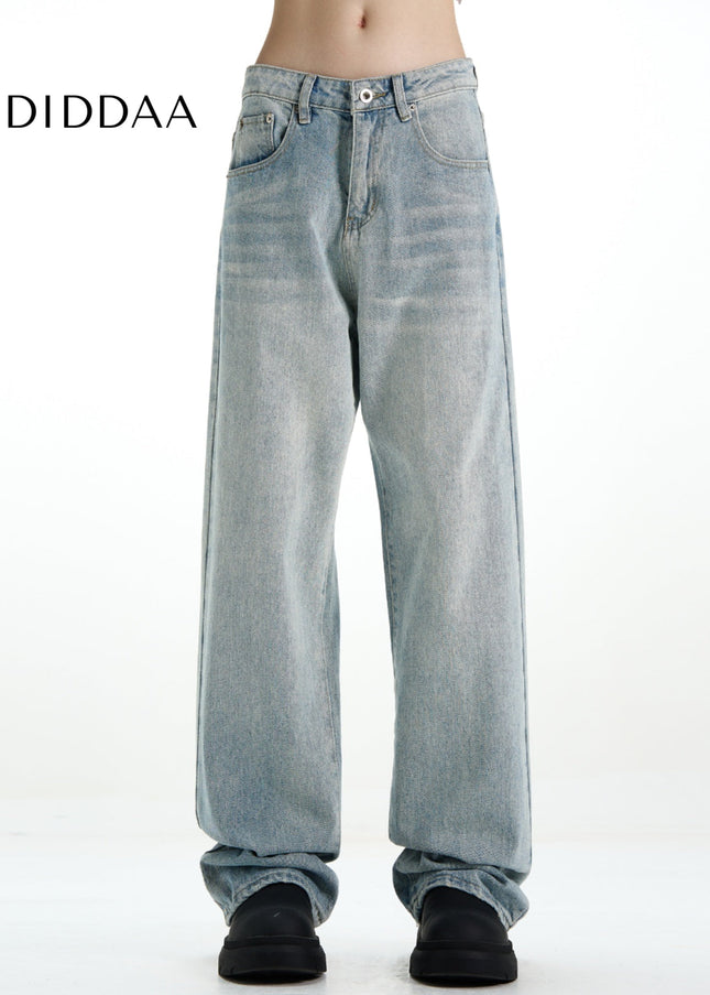 Light Loose Fit Straight Jeans with Reinforced Seams - Men’s Jeans