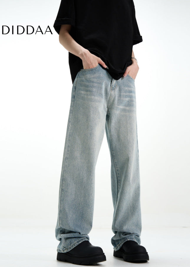 Light Loose Fit Straight Jeans with Reinforced Seams - Men’s Jeans