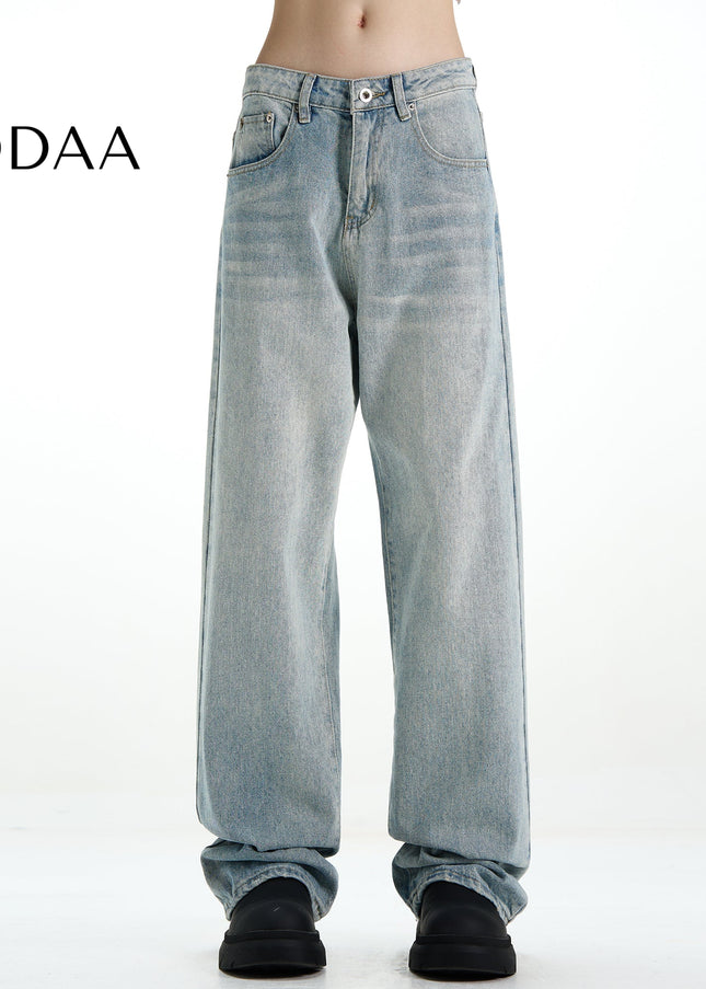 Light Loose Fit Straight Jeans with Reinforced Seams - S / Light Blue - Men’s Jeans