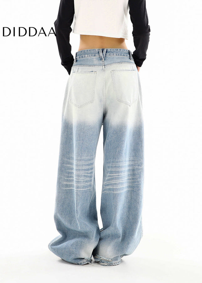 Light Wash Distressed Wide Leg Jeans for Women - Women’s Jeans