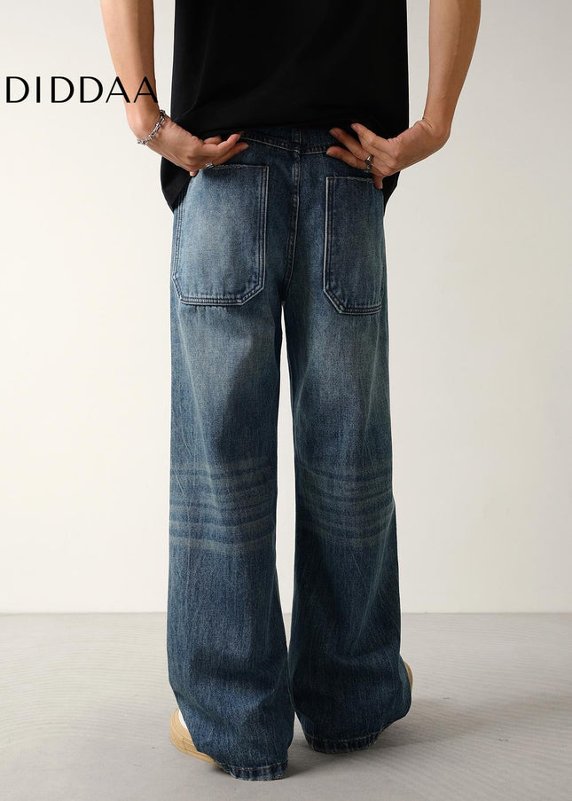 Light Wash Loose Fit Cargo Jeans for Men - Men’s Jeans