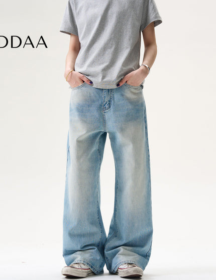 Light Wash Loose Fit Jeans for Men Retro Straight Leg - S / Light Blue - Men’s Jeans