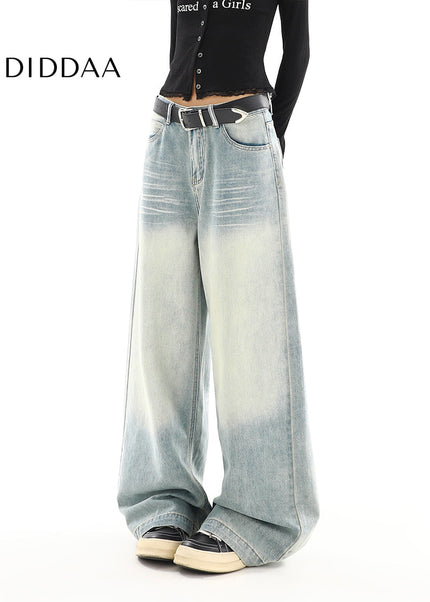 Light Washed High-Waisted Loose Straight-Leg Jeans - Women’s Jeans