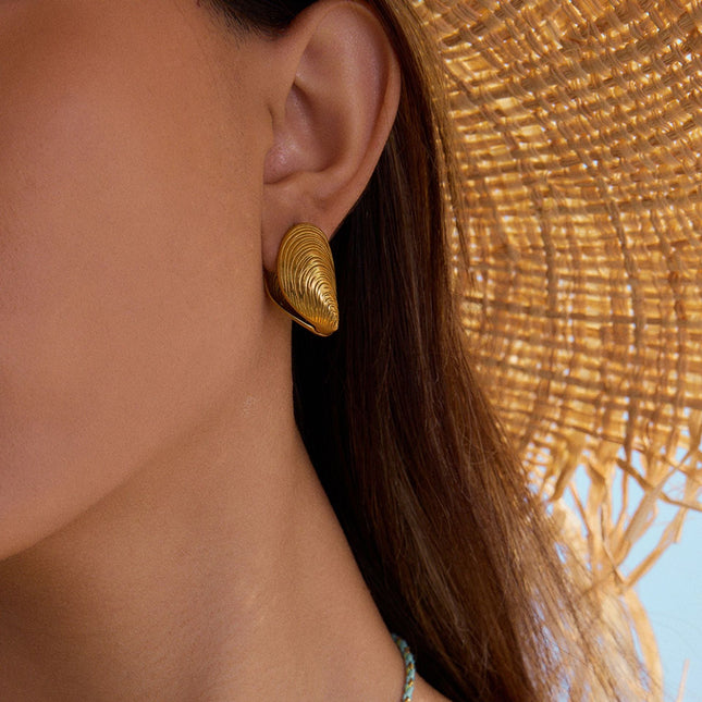 Jieding European and American stainless steel holiday earrings, light luxury, high-end earrings, niche design, studs, titanium steel jewelry, cross-border