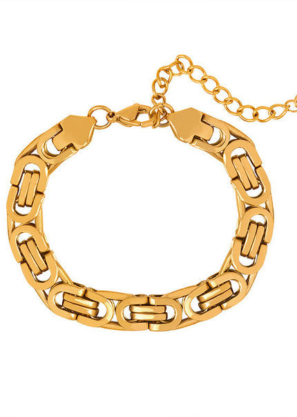 French retro hip-hop metal bracelet bracelet titanium steel unisex design sense Internet celebrity heavy industry bracelet