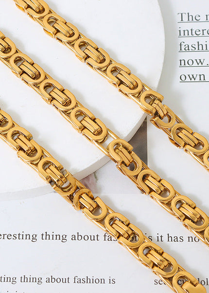 French retro hip-hop metal bracelet bracelet titanium steel unisex design sense Internet celebrity heavy industry bracelet