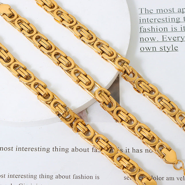 French retro hip-hop metal bracelet bracelet titanium steel unisex design sense Internet celebrity heavy industry bracelet