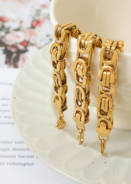 French retro hip-hop metal bracelet bracelet titanium steel unisex design sense Internet celebrity heavy industry bracelet